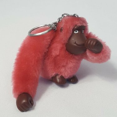 Kipling Bag Charm Thumb Sucking Monkey Gorilla Key Chain Red Dark Pink  CAMILLE