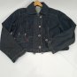 Chicos Platinum Denim Crop Stretch Jean Jacket w/ Zipper Buttons Pockets Size 1