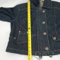Chicos Platinum Denim Crop Stretch Jean Jacket w/ Zipper Buttons Pockets Size 1