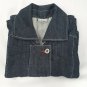 Chicos Platinum Denim Crop Stretch Jean Jacket w/ Zipper Buttons Pockets Size 1
