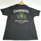 Guinness Tee T Shirt Brewed In Dublin Grey Shamrock Men’s Size L