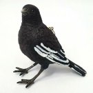 Black Bird White Stripes Warbler Hanging Ornament Figurine