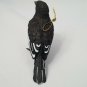 Black Bird White Stripes Warbler Hanging Ornament Figurine