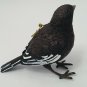 Black Bird White Stripes Warbler Hanging Ornament Figurine
