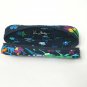 Vera Bradley Small Cosmetics Brush Pencil Glasses Bag Black Blue Floral