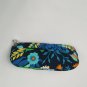 Vera Bradley Small Cosmetics Brush Pencil Glasses Bag Black Blue Floral