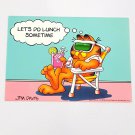 Vintage 1987 Garfield Postcard Lets Do Lunch Sometime Jim Davis Unposted