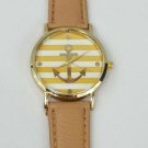Nautical Anchor Watch in Caramel and White Stripes