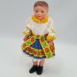 Hard Plastic Ethnic Doll String Jointed Germany Dress Dollhouse Blue Yellow Red