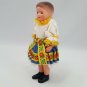 Hard Plastic Ethnic Doll String Jointed Germany Dress Dollhouse Blue Yellow Red