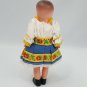Hard Plastic Ethnic Doll String Jointed Germany Dress Dollhouse Blue Yellow Red