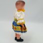 Hard Plastic Ethnic Doll String Jointed Germany Dress Dollhouse Blue Yellow Red