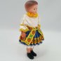 Hard Plastic Ethnic Doll String Jointed Germany Dress Dollhouse Blue Yellow Red