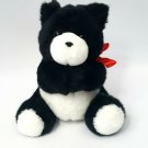 Vintage 1990 Hallmark Heartline Plush 8" Black White Teddy Bear Gift Card Holder
