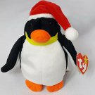 Zero Penguin Ty Beanie Baby 1998 Retired Wearing Santa Claus Hat Christmas NWT