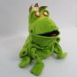 Green Frog Prince Hand Puppet 14" Full Body Plush Crown Spots