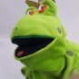Green Frog Prince Hand Puppet 14" Full Body Plush Crown Spots
