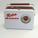 Vintage Retro Radio White Tin Lunchbox Collectible