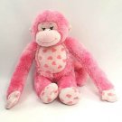 Build A Bear Pink Heart Monkey 18" Plush Stuffed Animal