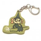 Collectible Keychain Ring Charm Old Navy Green Halloween Witch Broom Rubber PVC
