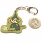 Collectible Keychain Ring Charm Old Navy Green Halloween Witch Broom Rubber PVC