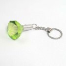 Light Up KeyChain Green Glass Emerald Jewel Flashlight