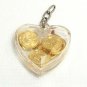 Heart Shaped Key Chain Pendant Charm Full Of Tiny Miniature US Quarters