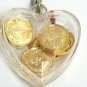 Heart Shaped Key Chain Pendant Charm Full Of Tiny Miniature US Quarters