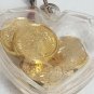 Heart Shaped Key Chain Pendant Charm Full Of Tiny Miniature US Quarters