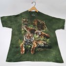 The Mountain Jungle Tigers Collage Animal Wild Cat Exotic Zoo Tee T-Shirt Green