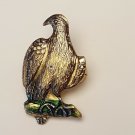 Vintage Golden Eagle Gold Tone Green Tint Metal Lapel Pin Brooch Lapel Hong Kong