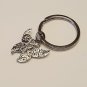 Butterfly Key Ring Silver Black Accents Fob Pendant Charm