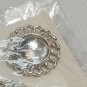 Multi Color 5 Pin Set Red Amber Black Crystal Pearl Round Lapel Pins