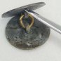 Vintage Double Metal Button Cufflink Two Connected Buttons Floral Design