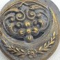 Vintage Double Metal Button Cufflink Two Connected Buttons Floral Design