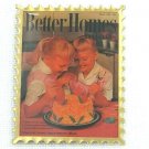 Vintage 70s Better Homes & Gardens Metal Stamp Magnet of 1958 Magazine Cover