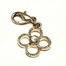 Sparkly Flower W/ Clear Stone Center Clip On Charm Bracelet Necklace Pendant