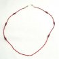 Red Transparent Plastic Bead Necklace Single Strand Rubber Clasps