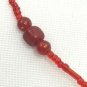 Red Transparent Plastic Bead Necklace Single Strand Rubber Clasps