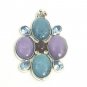 Large Multi Colored 13 Section Oval Teardrop Glass Rhinestone Jewels Pendant