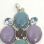 Large Multi Colored 13 Section Oval Teardrop Glass Rhinestone Jewels Pendant
