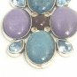 Large Multi Colored 13 Section Oval Teardrop Glass Rhinestone Jewels Pendant
