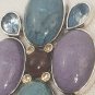 Large Multi Colored 13 Section Oval Teardrop Glass Rhinestone Jewels Pendant