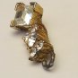 Six Stone CZ Double Dangling Pendant Charm Gold Tone Setting