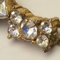 Six Stone CZ Double Dangling Pendant Charm Gold Tone Setting