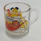 Garfield McDonalds Coffee Mug 1978 Vintage Clear Glass Cup USA Hammock Odie
