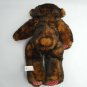 Aurora Bear Brown Black 16" Red Corduroy Bow & Paws Bean Bag Bottom Vintage Tags
