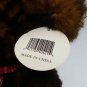 Aurora Bear Brown Black 16" Red Corduroy Bow & Paws Bean Bag Bottom Vintage Tags