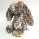 Jellycat Plush Woodland Bunny Rabbit Bashful 12" Small Marbled Brown Grey Soft