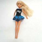 Funville Sparkle Girlz Fashion Doll With Blonde Hair & Blue Black Love Dress